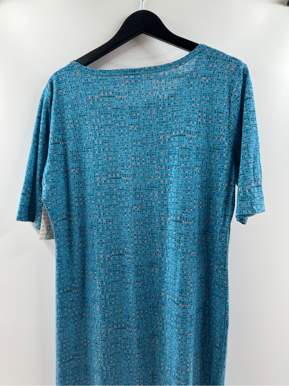 LuLaRoe Julia Blue Geometric Print T-Shirt Dress – Women’s 2XL NWT - Picture 6 of 7